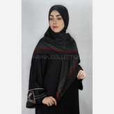 روسری نخ اسپان قواره 135 طرح (لاله مشکی)