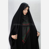روسری نخ اسپان قواره 135 طرح (لاله مشکی)