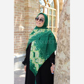 روسری نخی قواره 140 طرح ستایش (سبز)