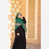 روسری نخی قواره 140 طرح مرغ آمین (سبز)