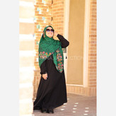 روسری نخی قواره 140 طرح مرغ آمین (سبز)