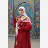 روسری نخی قواره 140 طرح شکارگاه