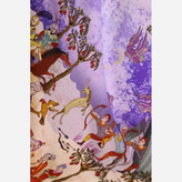روسری نخی قواره 140 طرح شکارگاه