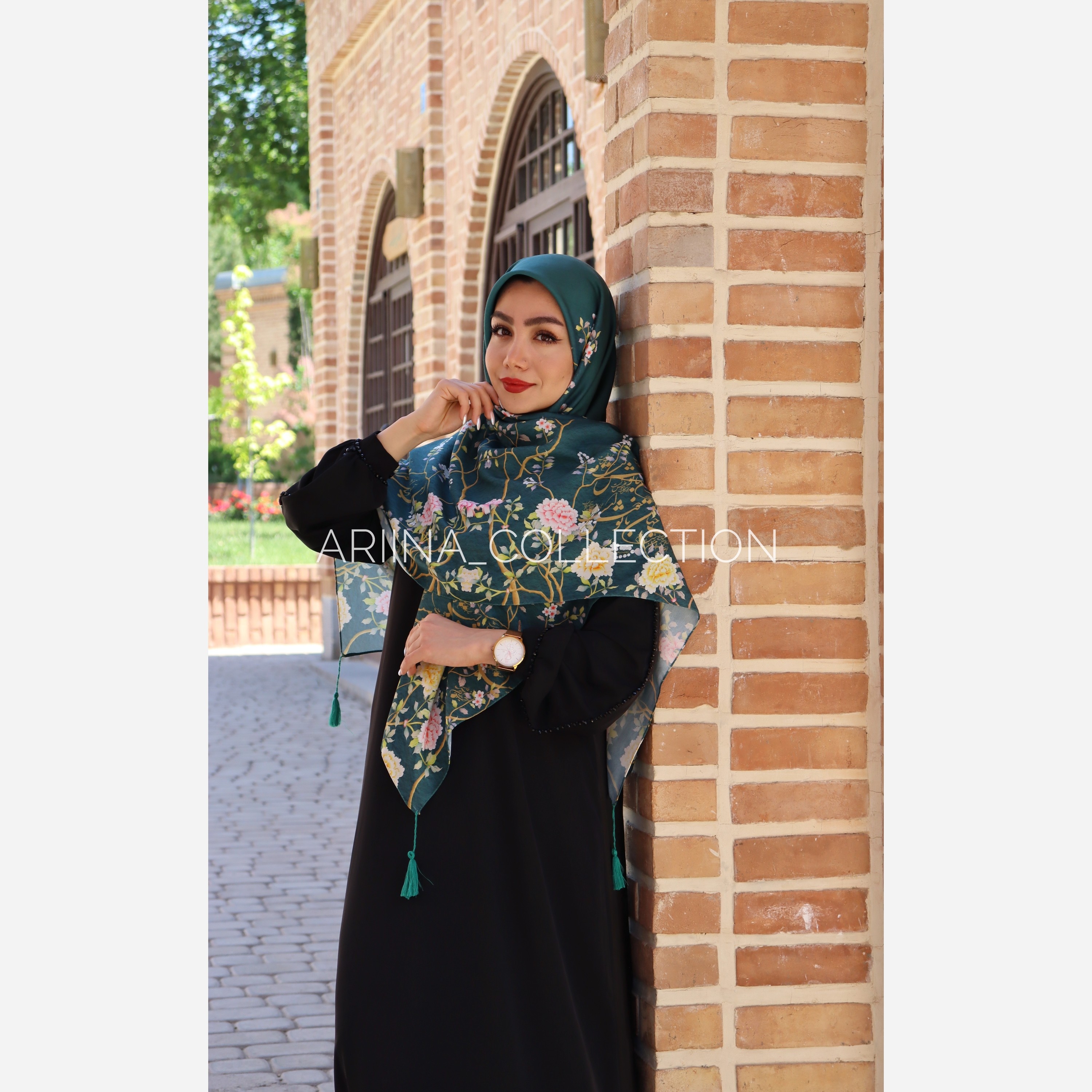 روسری نخی قواره 140 طرح ریحانه