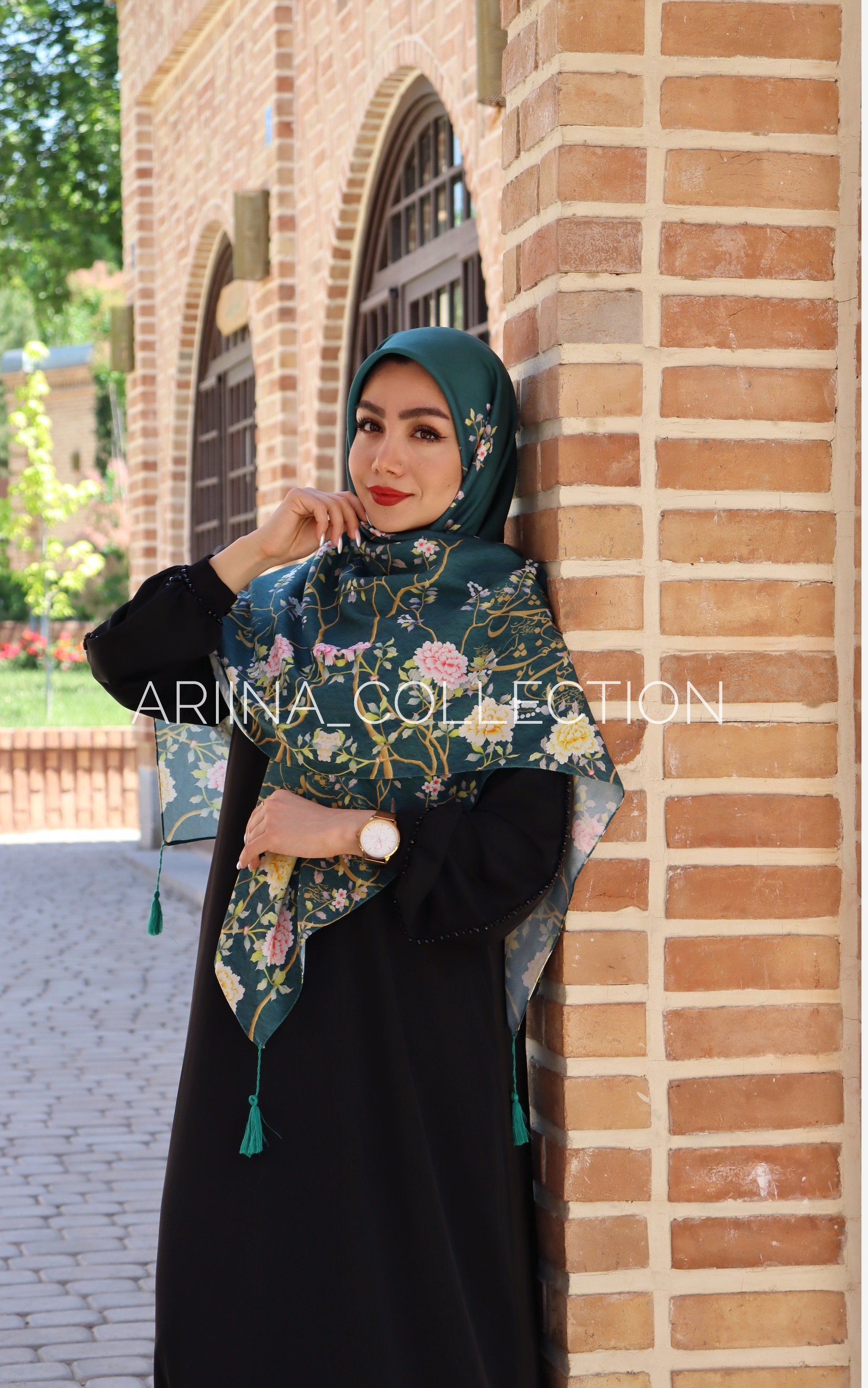 روسری نخی قواره 140 طرح ریحانه