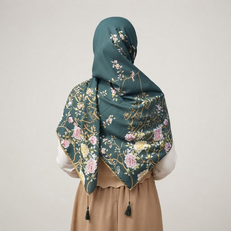روسری نخی قواره 140 طرح ریحانه