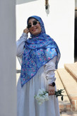 روسری قواره ۱۴۰ طرح فروردین (آبی)