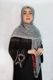 روسری چفیه نخی قواره 1۴۰ طرح مقاومت