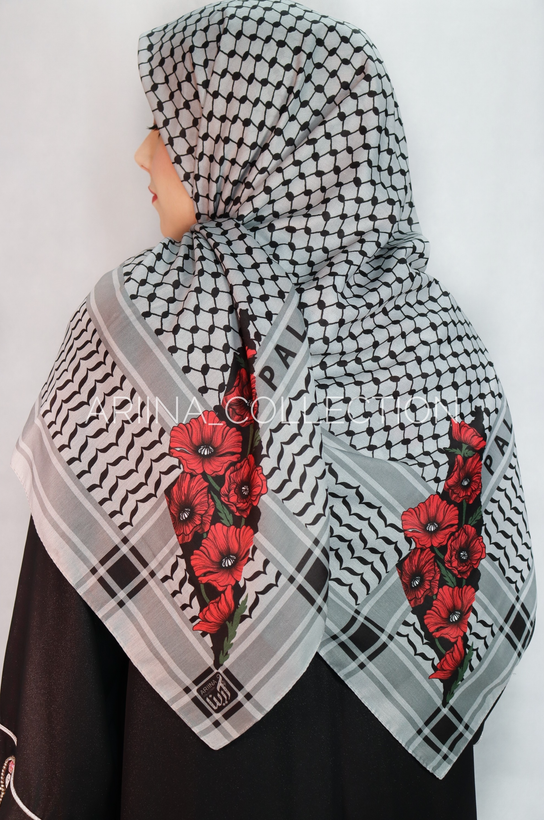روسری چفیه نخی قواره 1۴۰ طرح مقاومت