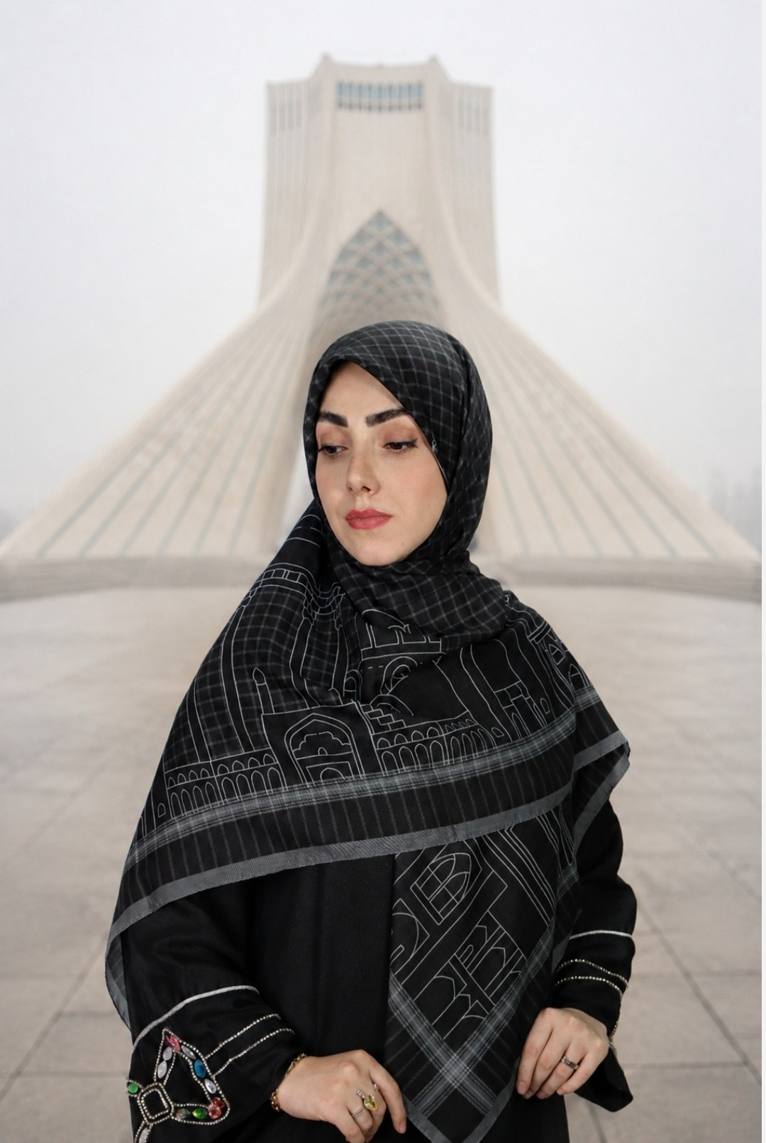 روسری چفیه نخی قواره ۱۴۰ طرح چفیه ایران