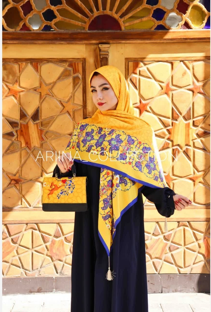 روسری نخی قواره 140 طرح شمس