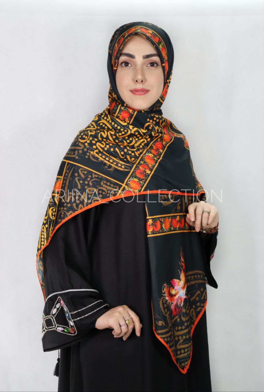 روسری قواره ۱۴۰ طرح گل و مرغ