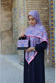 روسری نخی قواره 140 طرح مهگل