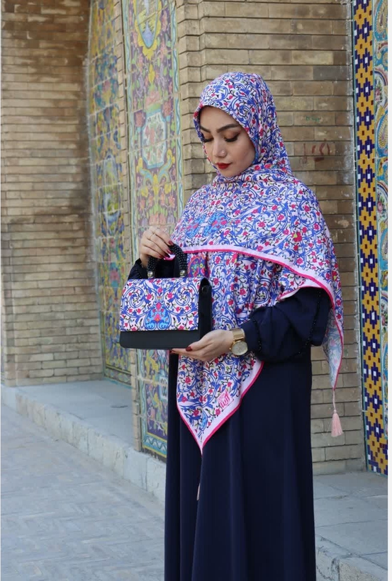 روسری نخی قواره 140 طرح مهگل