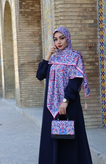 روسری نخی قواره 140 طرح مهگل