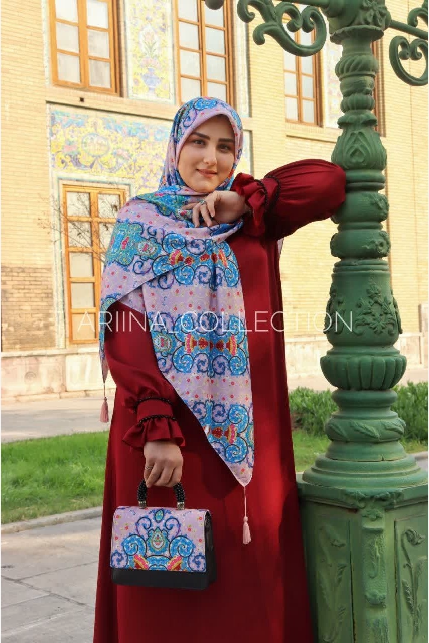 روسری نخی قواره 140 طرح اردیبهشت