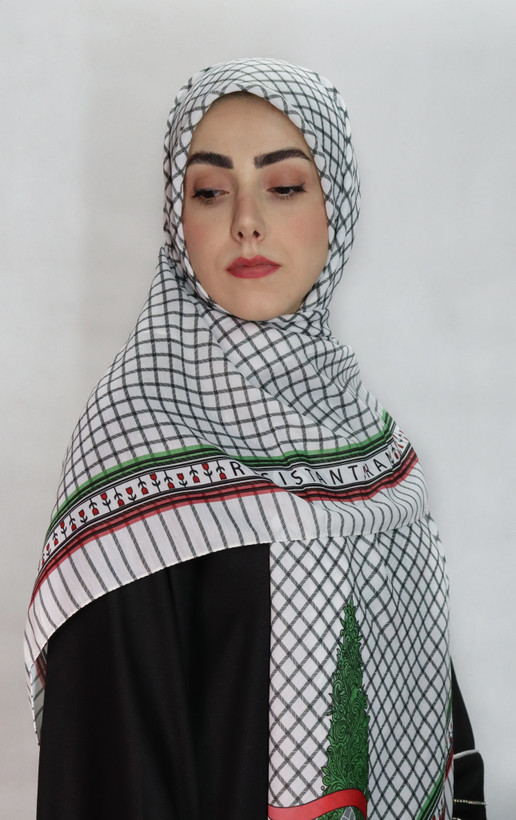 روسری چفیه نخی قواره 140 طرح سرو