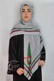 روسری چفیه نخی قواره 140 طرح سرو