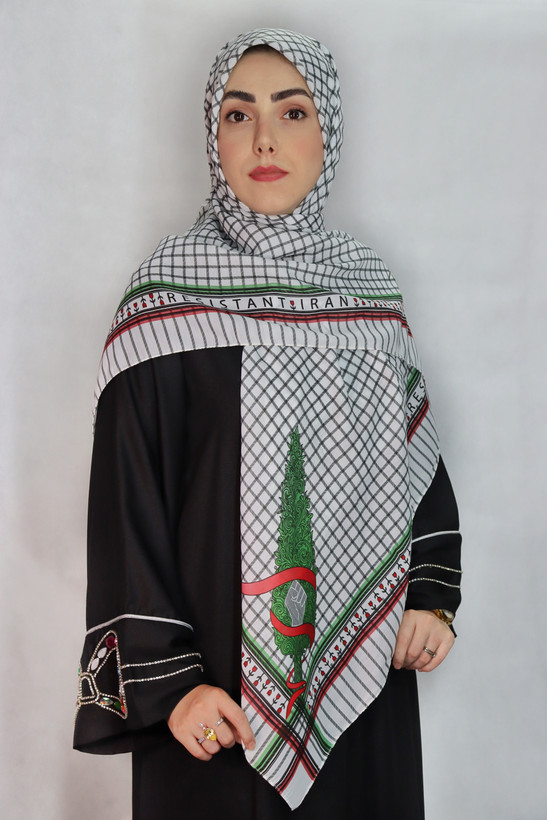 روسری چفیه نخی قواره 140 طرح سرو