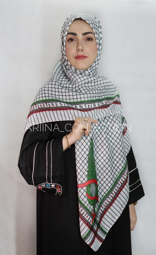 روسری چفیه نخی قواره 140 طرح سرو
